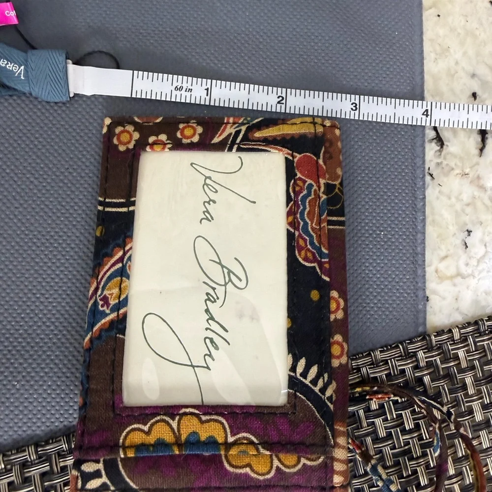 EUC! Vera Bradley Paisley Mini Multicolor Floral Wallet Keychain - Picture 5 of 10